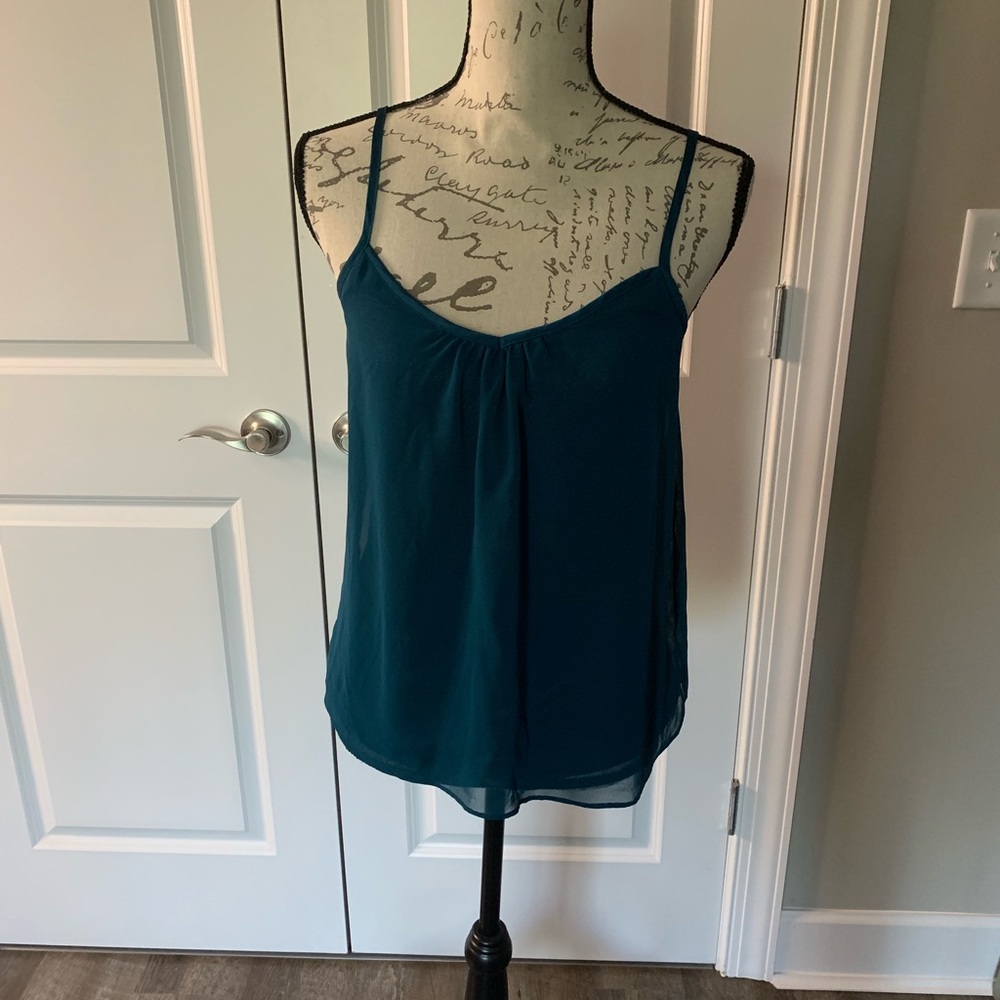 Express Teal & Shimmery black adjustable strap top